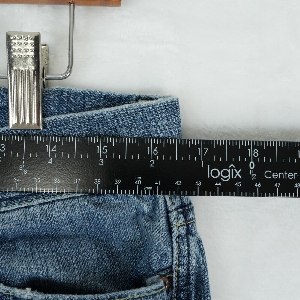 Vintage 90s Old Navy Jeans Womens 8 Regular Blue‎ Bootcut Tramp Stamp Distressed - Picture 10 of 13